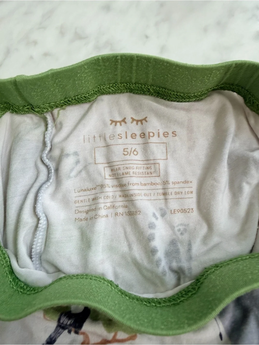 Little Sleepies Safari Animals Pajama Set - Green Trim